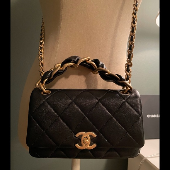 Chanel mini classic flap with handle - Picture 2 of 9